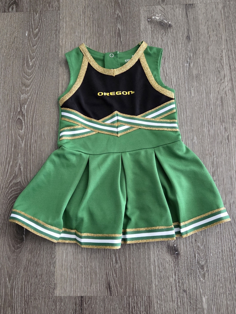 Girls Infant Colosseum Green Oregon Ducks Lollipop Park Cheer Dress - 12-18M